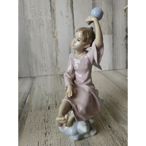 Lladro summer Angel 6148 boy Angel Cherub vase memorial figurine - Picture 1 of 8